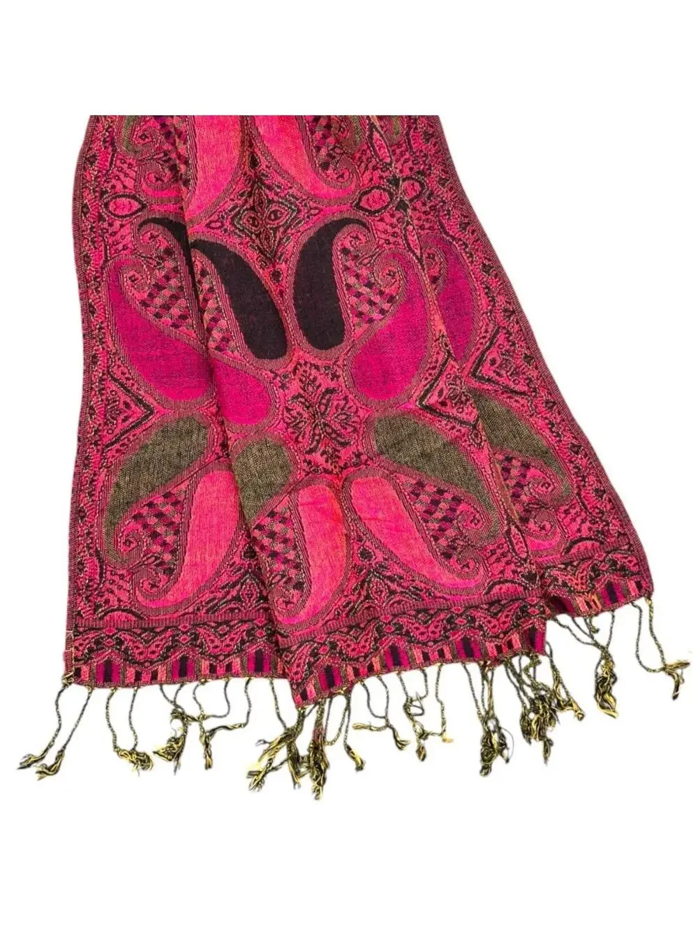 Pink & Green Pashmina Scarf
